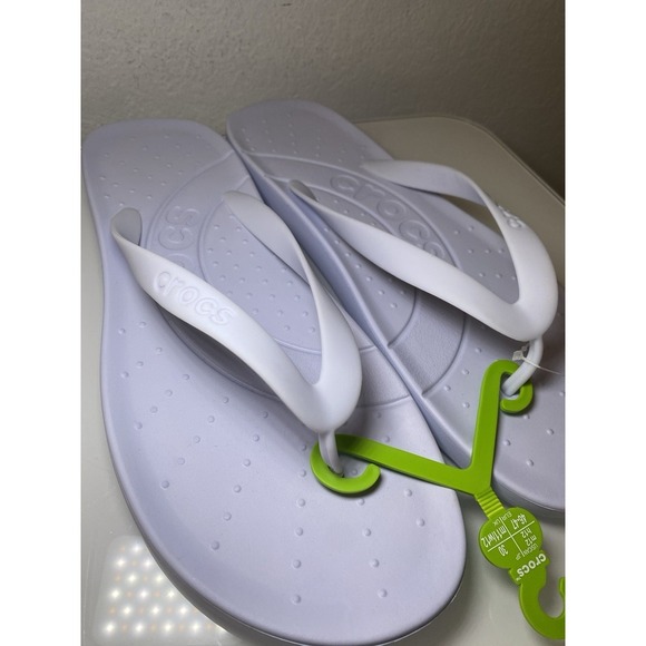 NEW Crocs Flip Flops Men's Size 12M Dreamscape Pale Blue/Purple Comfort Outdoor - Picture 7 of 11